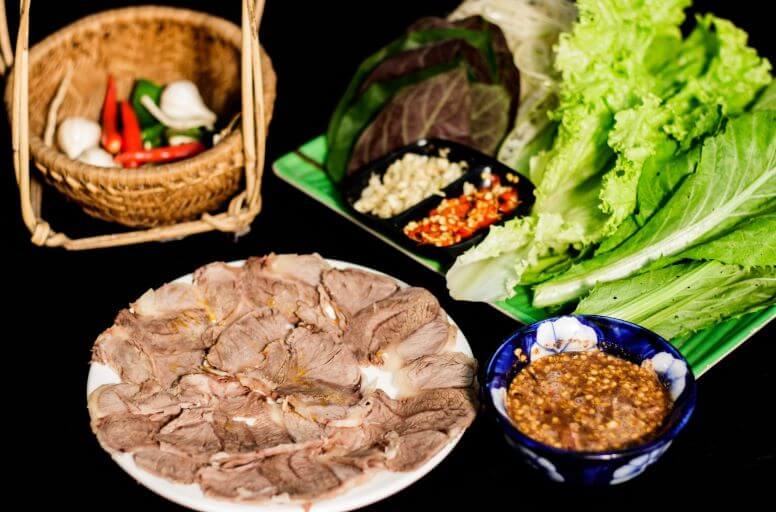 Bánh tráng thịt heo muối